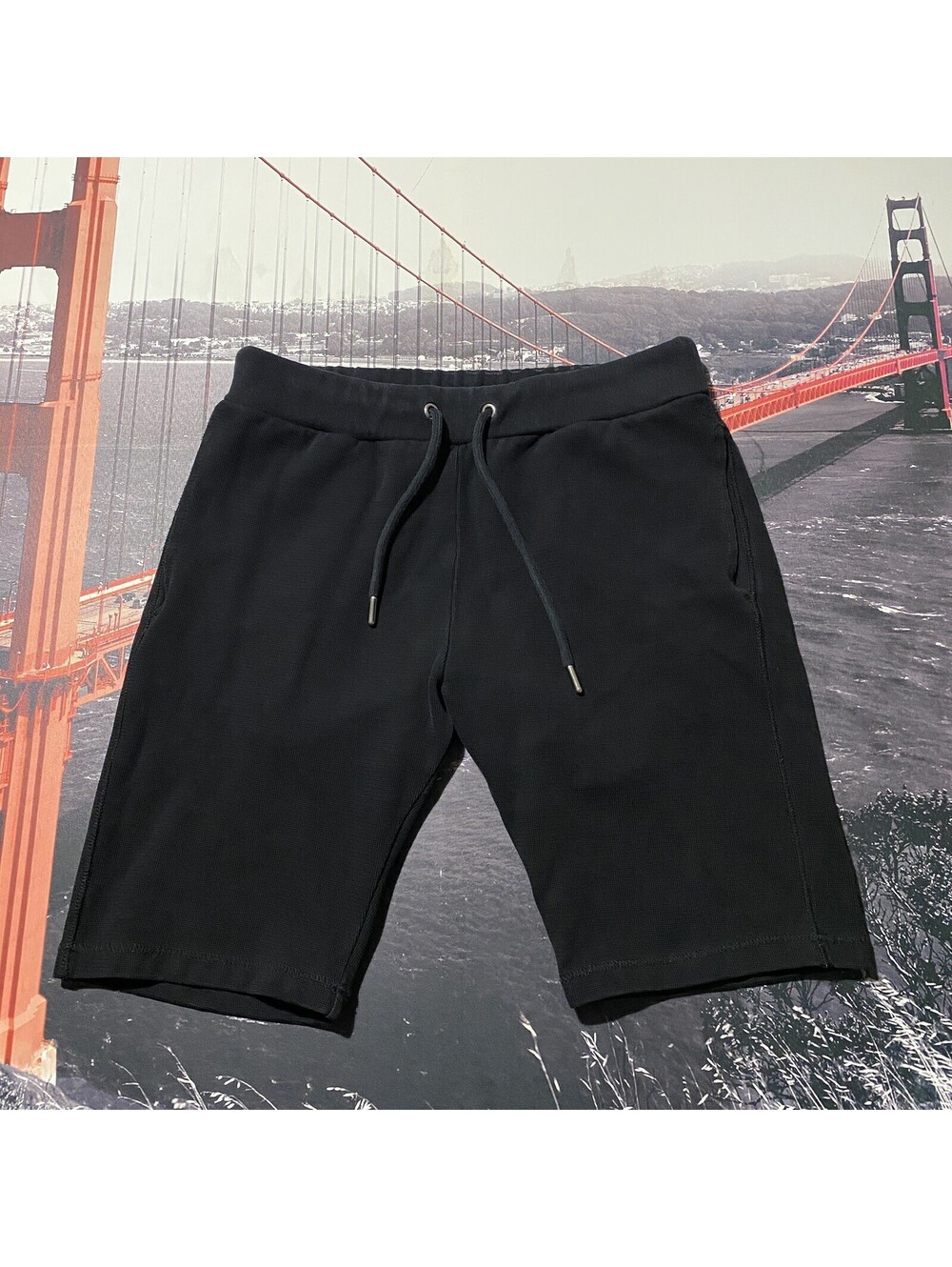 Diesel Shorts Men's Size Large P-TULLIS Black Rib Knit Jogg Cotton Comfort Wear